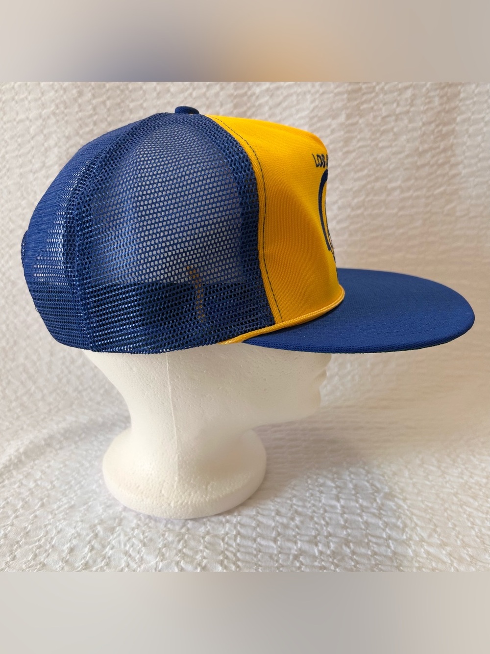 Vintage 80s 90s Los Angeles Rams NFL Football Mesh Trucker Hat SnapBack Rope - Picture 4 of 8